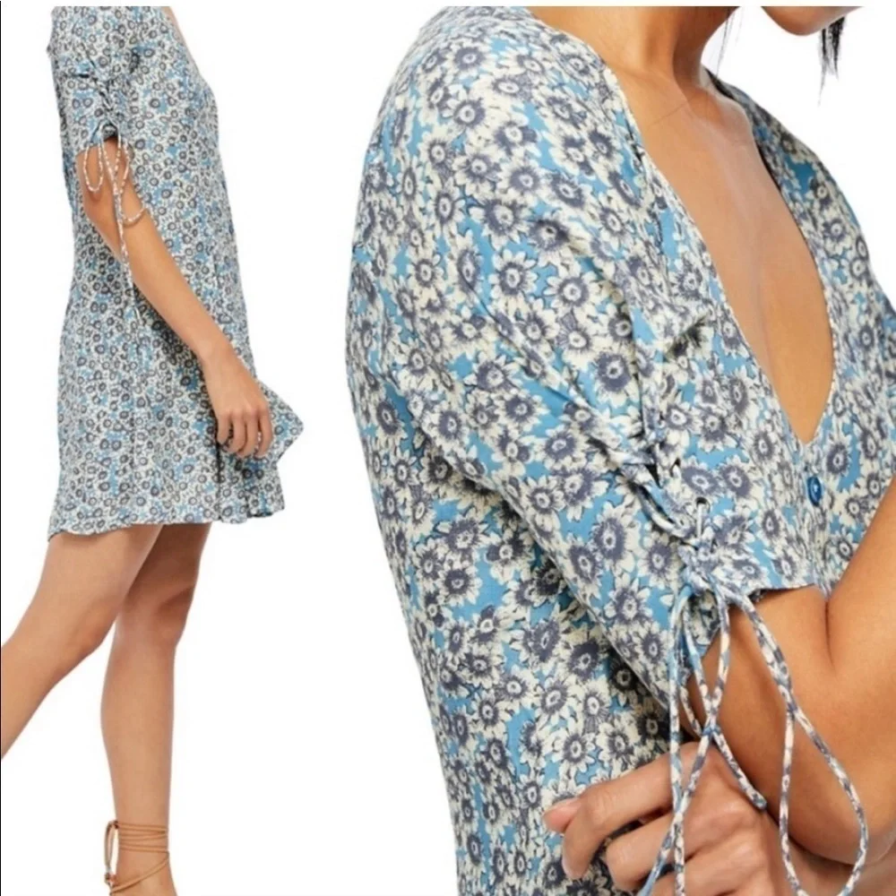 Free People floral lace up dress